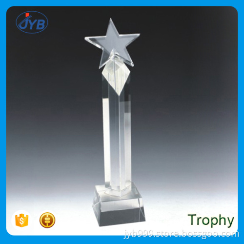 2017 hot selling star shape custom crystal award trophy